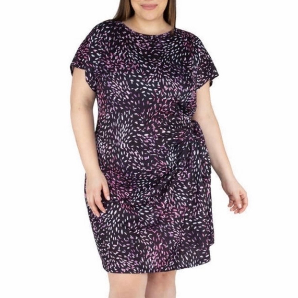 NWT Nicole Miller Side Tie Tee Shirt Dress Plus Size XXL